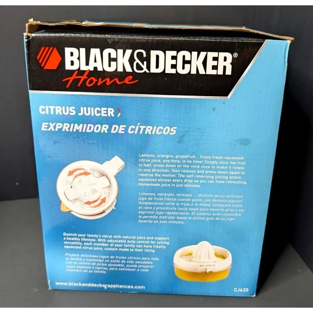 Black+Decker‎ CJ630 Citrus Juicer Electric 32oz White Open Box New Unused w/Box